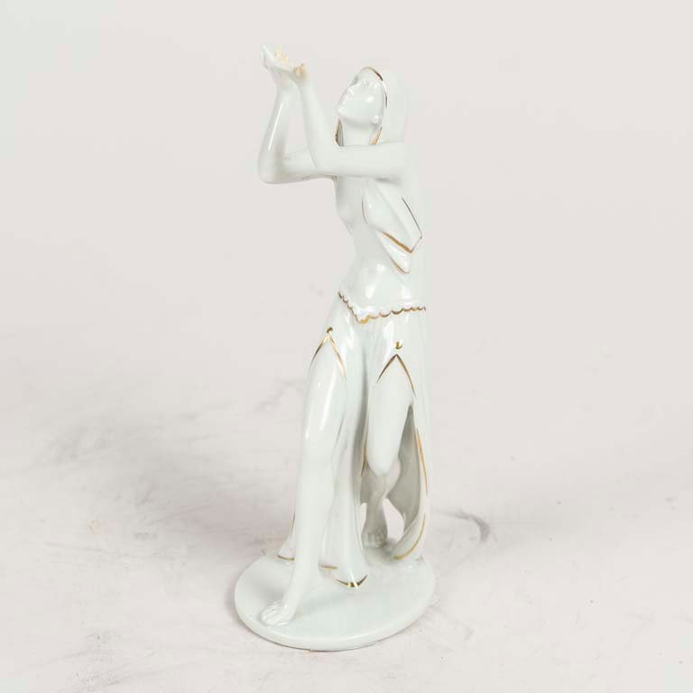 Figura de Porcelana Rosenthal "Selb" Alemania con Detalles Dorados