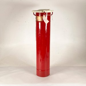 Bombero Antiguo Rojo con Tapa Blanca y Placa de Montevideo - imagen 1