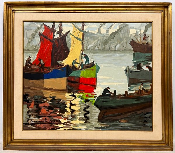 Lote siguiente: Serigrafía de Benito Quinquela Martin - Velas al atardecer