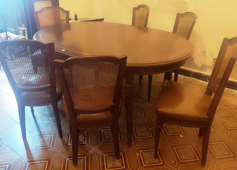 Gran juego de comedor antiguo francés en estilo Luis XVI - imagen 5