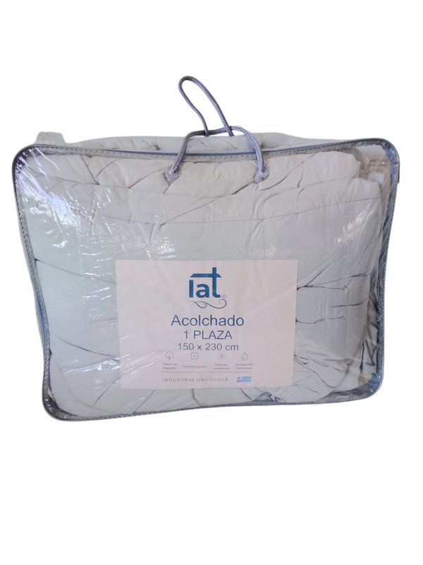 Acolchado de 1 Plaza LAT 150x230 cm Color Crudo