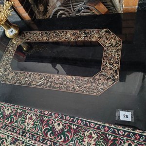 Mesa Ratona Moderna Madera Laqueada Negra con Detalles Dorados - imagen 5