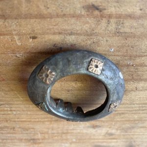 HERMOSA PIEZA RELIGIOSA FRANCESA Y BOQUILLA DE MATE GALLETA - imagen 4