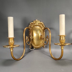 Par de Apliques de Bronce para Pared con Dos Luces Cada Uno - imagen 4