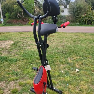 Bicicleta Fija Plegable Timesport Negra y Roja con Respaldo - imagen 7