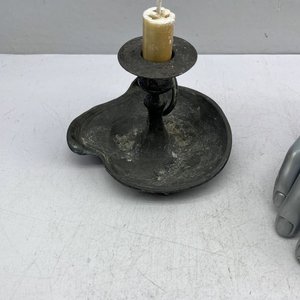 Candeleros de Peltre con Vela - imagen 3