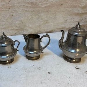 Bandeja y Juego de Té de Alpaca Grabada - imagen 5