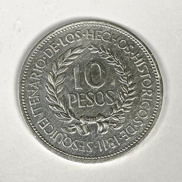 Moneda de Plata "El Gaucho" - 10 Pesos Uruguayos 1961