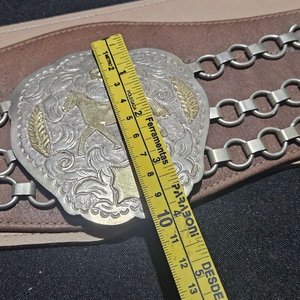 Rastra de Cuero con Apliques de Plata y Oro Estilo Gaucho - imagen 10