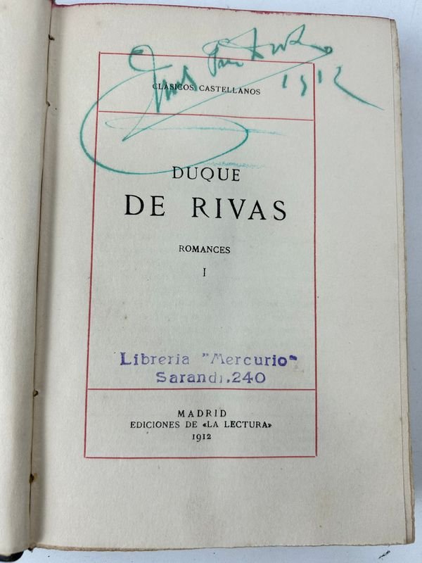 Libros de poesía de Duque de Rivas, Madrid, 1912 - imagen 2