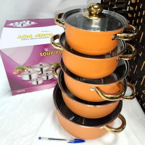 Juego de 5 Ollas de Acero Inoxidable con Tapas de Vidrio y Mangos Remachados - imagen 5