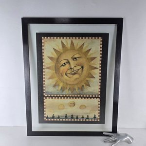 Lote siguiente: Lámina Artística Enmarcada "Sol Sonriente" Firmada con Vidrio Antirreflejo