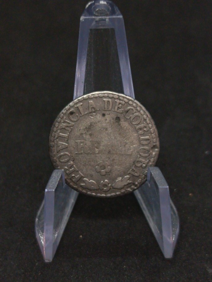 Moneda de Plata 1 Real 1848 Provincia de Córdoba - Sol de 8 Puntas