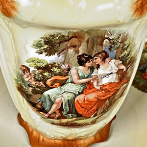 Jarra y Palangana de Loza con Servicio Decorado con Damas - imagen 6
