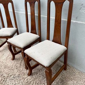 Juego de Comedor: Mesa Oval de Madera Tallada con Tapa de Vidrio y 8 Sillas - imagen 14