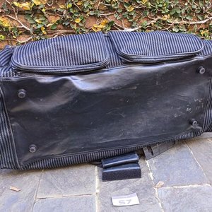 Bolso de Viaje Grande de Lona Rayada con Bolsillos Frontales - imagen 3