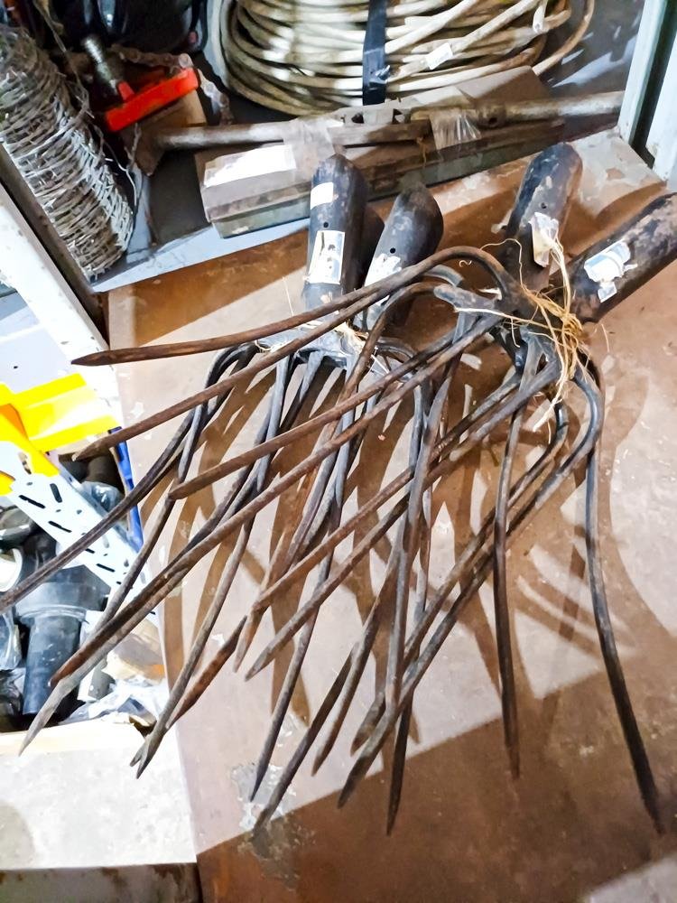 6 Horquillas de 4 Dientes para Herramienta Agrícola
