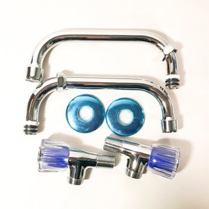 Seis Canillas de Pared Nuevas con Manijas Azules - imagen 3