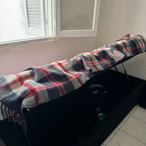 Cama Baúl Cajonera 1 Plaza Tapizada en Poliéster - imagen 1