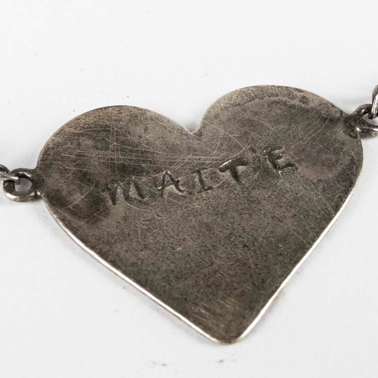 Pulsera de plata con dije corazón grabado 'Maite' - imagen 2