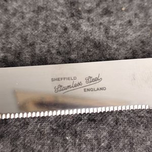 Cuchillo de Mesa Sheffield England con Mango de Plata Esterlina 925 - imagen 2