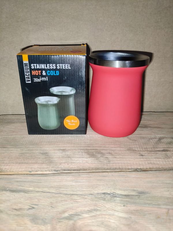 Mate de Metal Rojo Vacum Stainless Steel Hot & Cold Nuevo - imagen 1