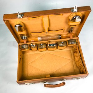 Valija de Cuero para Tocador con Accesorios Vintage - imagen 4