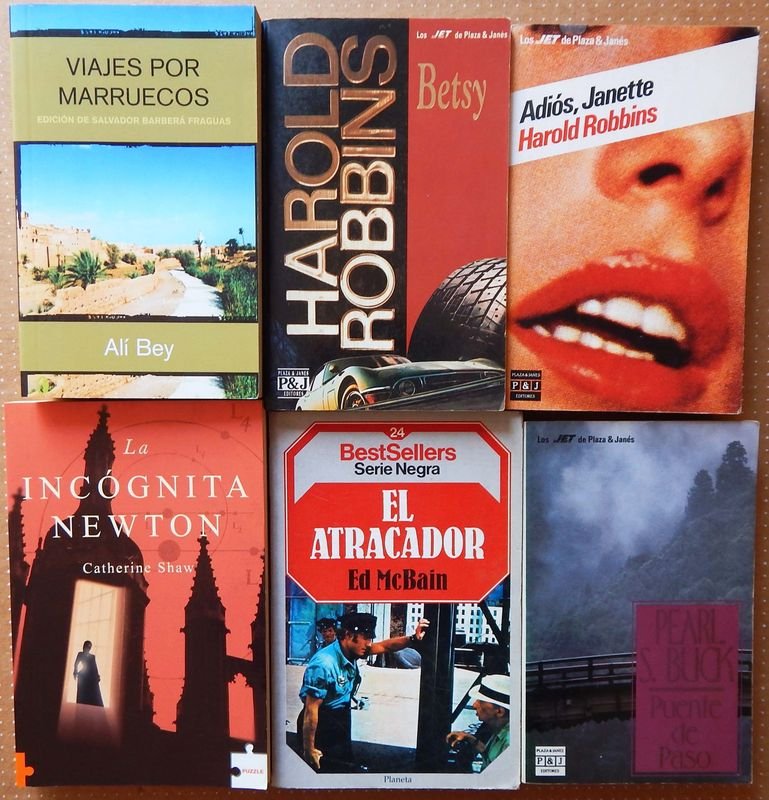 Lote de 6 Novelas Clásicas de Harold Robbins, Pearl S. Buck y más