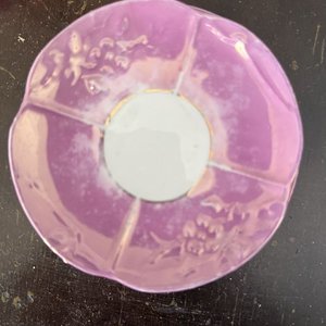 Juego de Tazas y Platillos de Porcelana Nacarada Alemana - imagen 2
