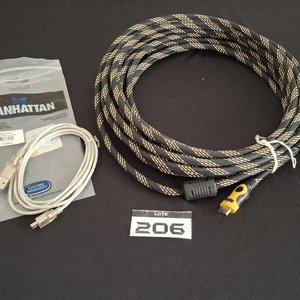Lote siguiente: Cable HDMI Alta Velocidad Trenzado 10m y Extensión USB Manhattan