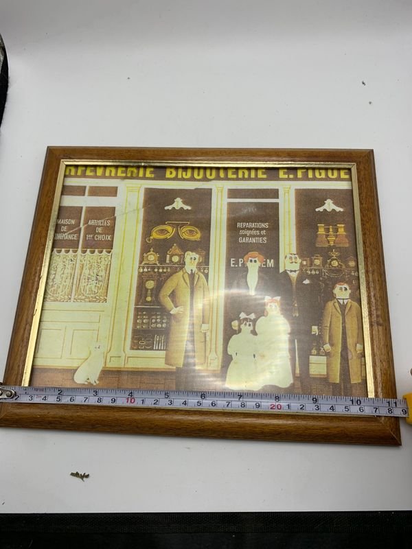 Cuadro decorativo antiguo con ilustración de tienda - imagen 3