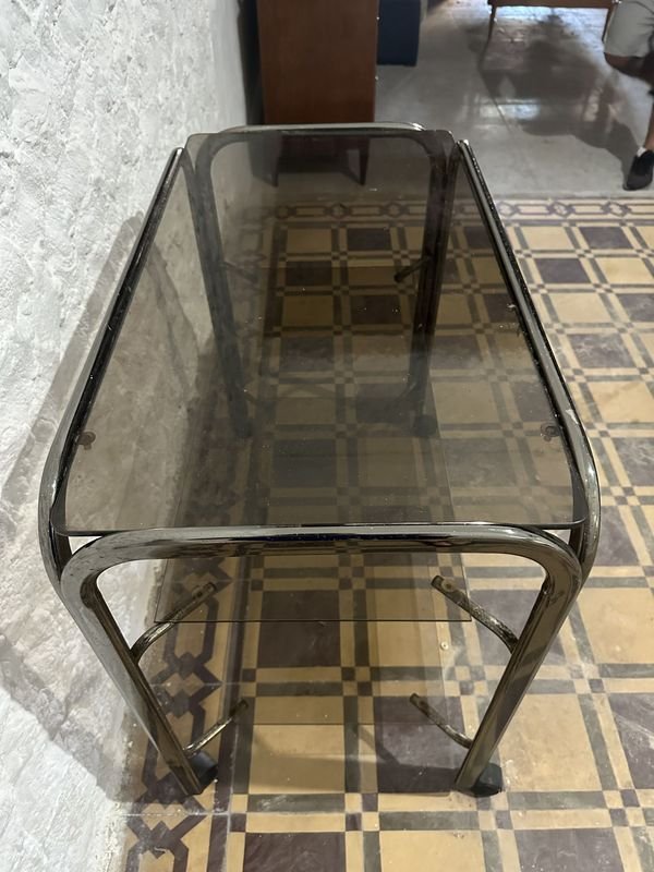 Mesa auxiliar de vidrio con rueda - imagen 2