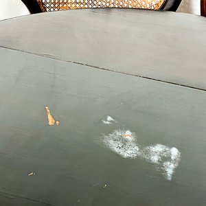 Juego Comedor Victoriano Caoba: Mesa Circular con Alas y 6 Sillas Esterilladas con Cojines - imagen 3