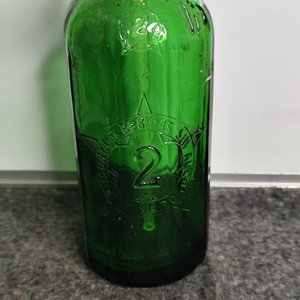 Sifón Antiguo de Vidrio Verde Oscuro con Detalle de Marca "Gaseosas" - imagen 2