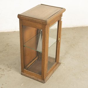 Vitrina Antigua de Roble con Puerta y Laterales Biselados - imagen 3