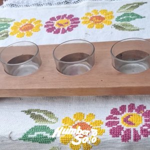 Lote siguiente: Lote 79 Set condimentero con base madera