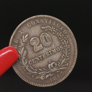 Moneda de Uruguay 20 Centésimos 1893 en Plata, Ceca París - imagen 5