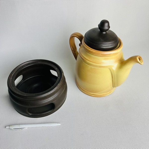 Tetera de porcelana con calentador sin uso - imagen 4
