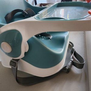 Silla de comer para bebé Carestino, azul y blanco - imagen 2