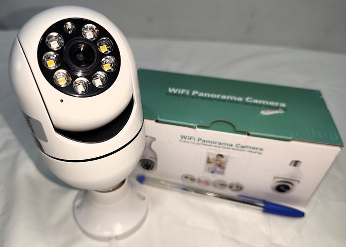 Cámara de Seguridad Wi-Fi Giratoria con Visión Nocturna y Audio Doble