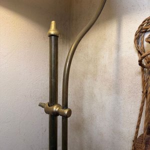 Lámpara de Pie Antigua de Bronce con Pantalla Textil - imagen 4