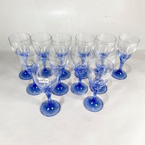Doce Copas de Cristal con Vástago Azul - imagen 4