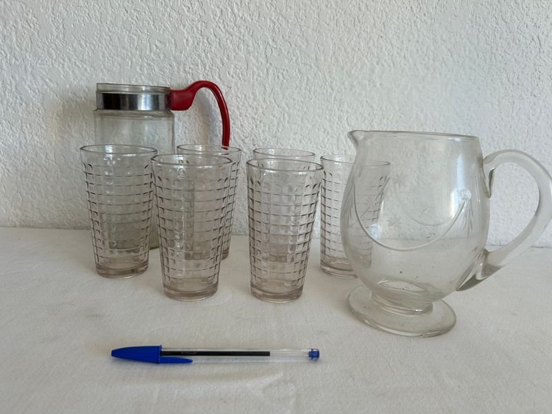 Lote anterior: Jarras y juego de vasos de vidrio claro