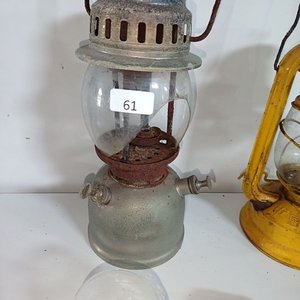 Dos Faroles Antiguos con Tubo y Mantillas - imagen 2