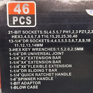 Juego de Dados y Puntas de 46 Piezas con Encastre de 1/4'' - imagen 2