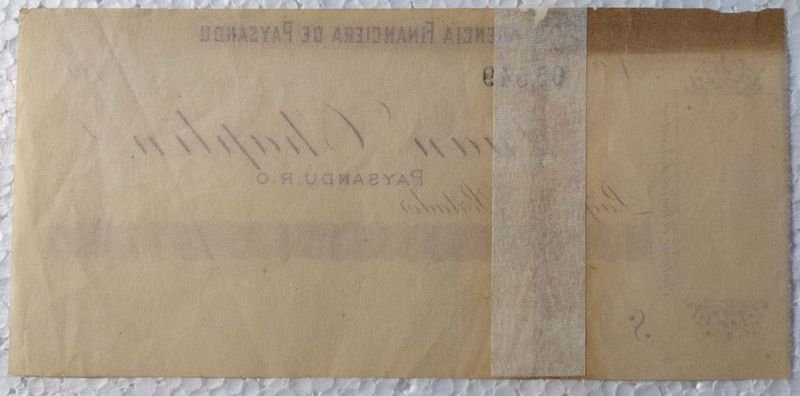Cheque antiguo de la Agencia Financiera de Paysandú - imagen 2