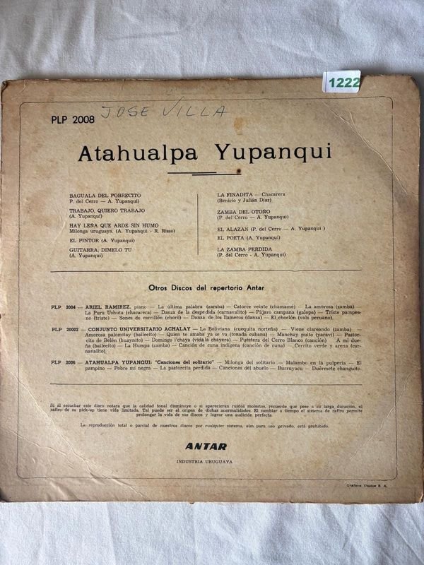 Disco de Vinilo Atahualpa Yupanqui "Selección de Folklore"