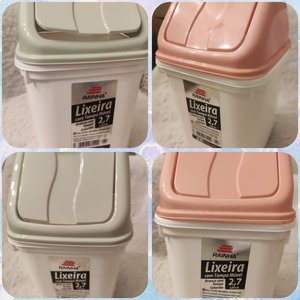 Lote siguiente: Dos tachos pequeños para residuos con tapa
