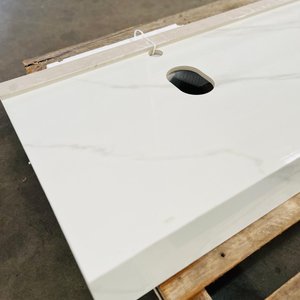 Mesada de Baño Doble Blanca con Vetas - imagen 2
