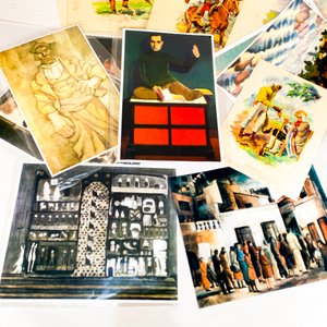 Lote de Láminas Artísticas Variadas: Paisajes, Figuras y Escenas - imagen 7